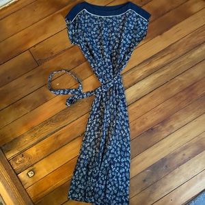 Silk midi bicycle print dress 🚲